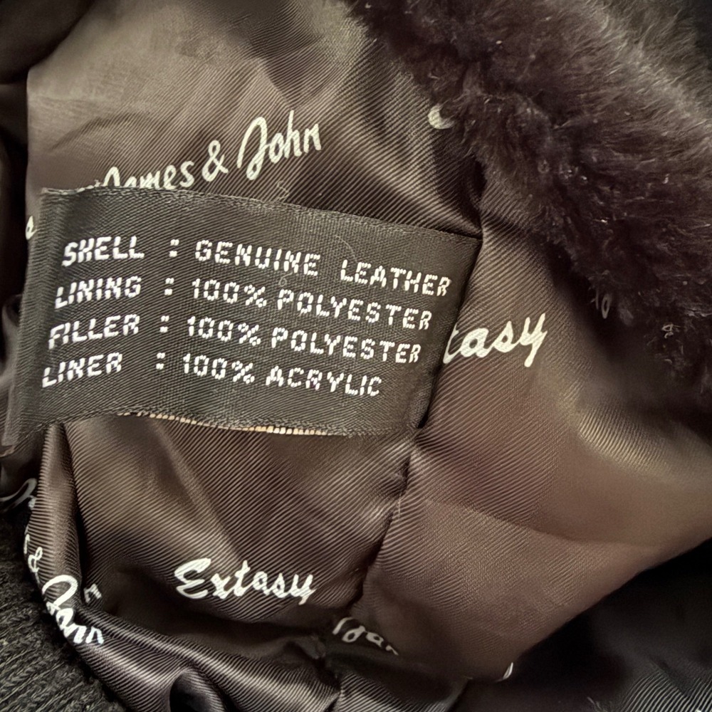 Extasy James & John Leather Bomber Jacket 4XL Tiger‎ Eagle Embroidered RARE Vtg - Picture 5 of 16